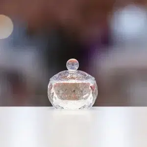 20671.1- VASO CON TAPA CRISTAL TRANSPARENTE NARANJA