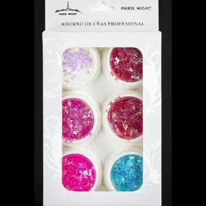 21032- GLITTER TRANSLUCIDO ESTRELLA CUATRO PUNTO*6